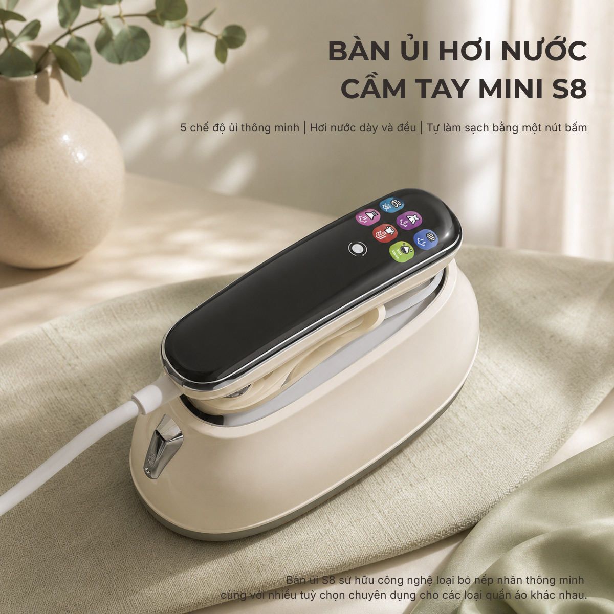 Bàn Ủi Hơi Nước Cầm Tay S8 - Mini Smart Steamer - Ảnh 4