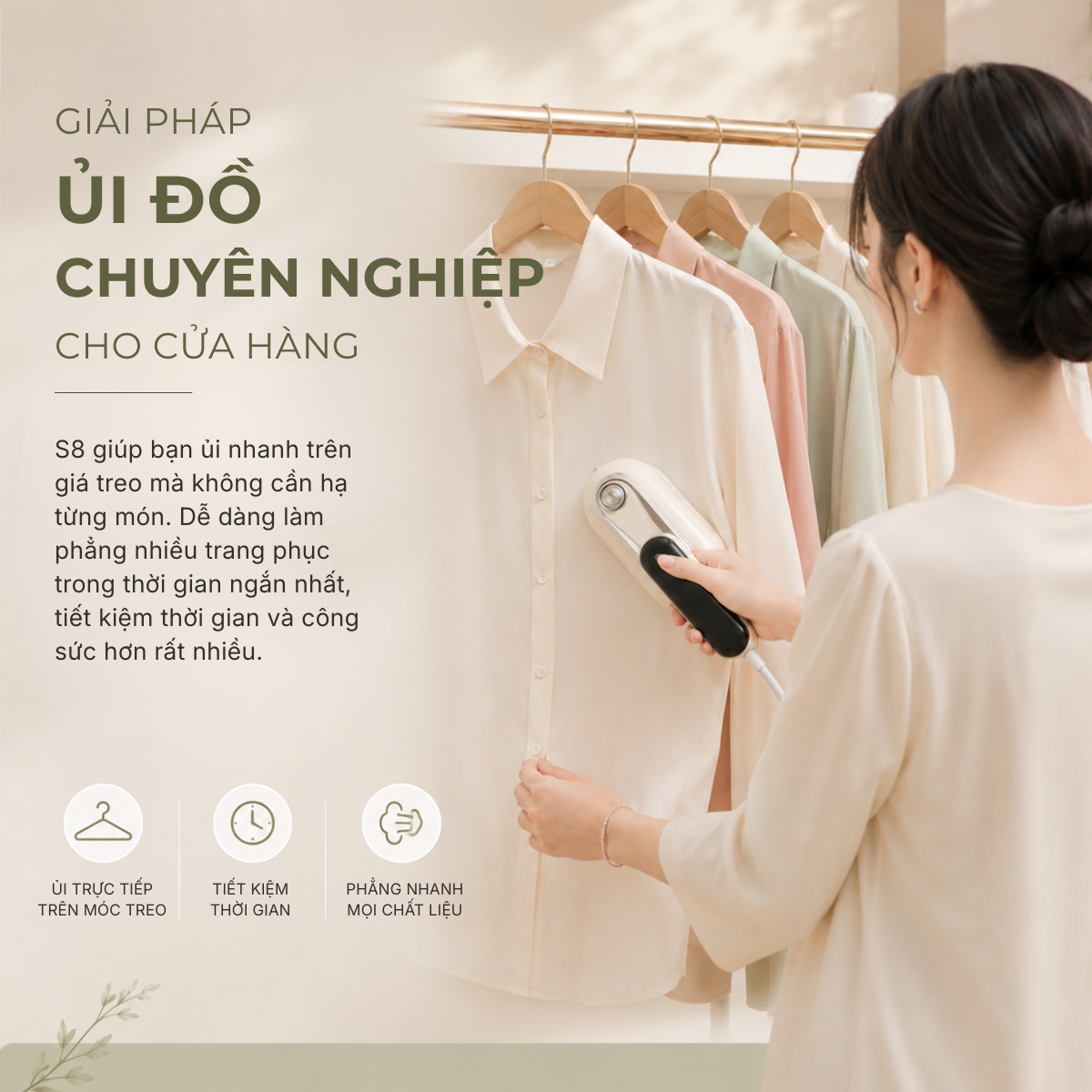 Bàn Ủi Hơi Nước Cầm Tay S8 - Mini Smart Steamer - Ảnh 13